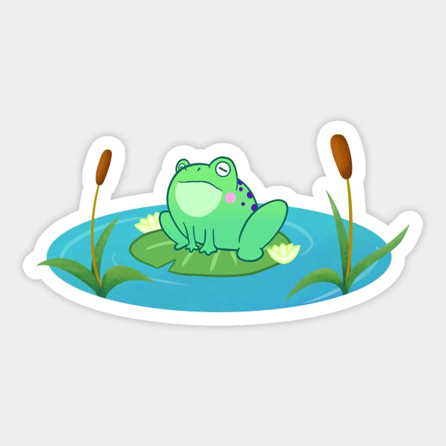 Grumpy Frog Sticker by Kimmorz